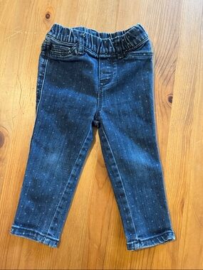 Cherokee Dark Blue Denim Jeggings with Subtle Polka Dot Detail